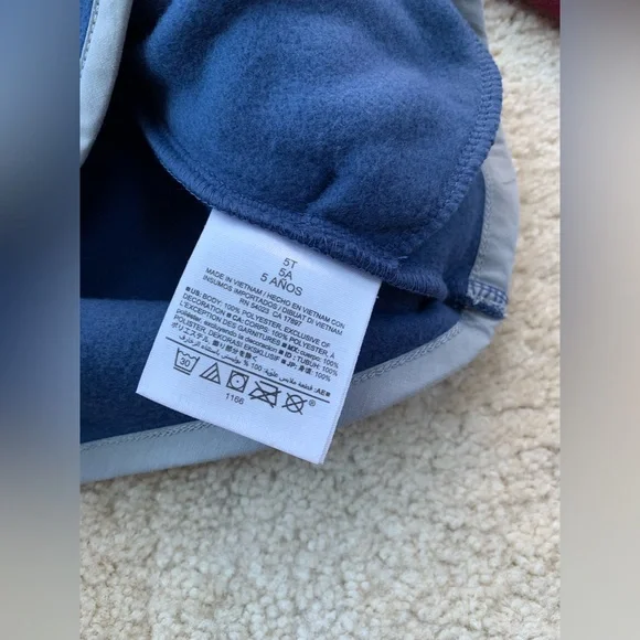 Old Navy NWT Size 5T Maroon and Navy Snap-T Fleece Pullover Sweatshirt - Picture 6 of 6